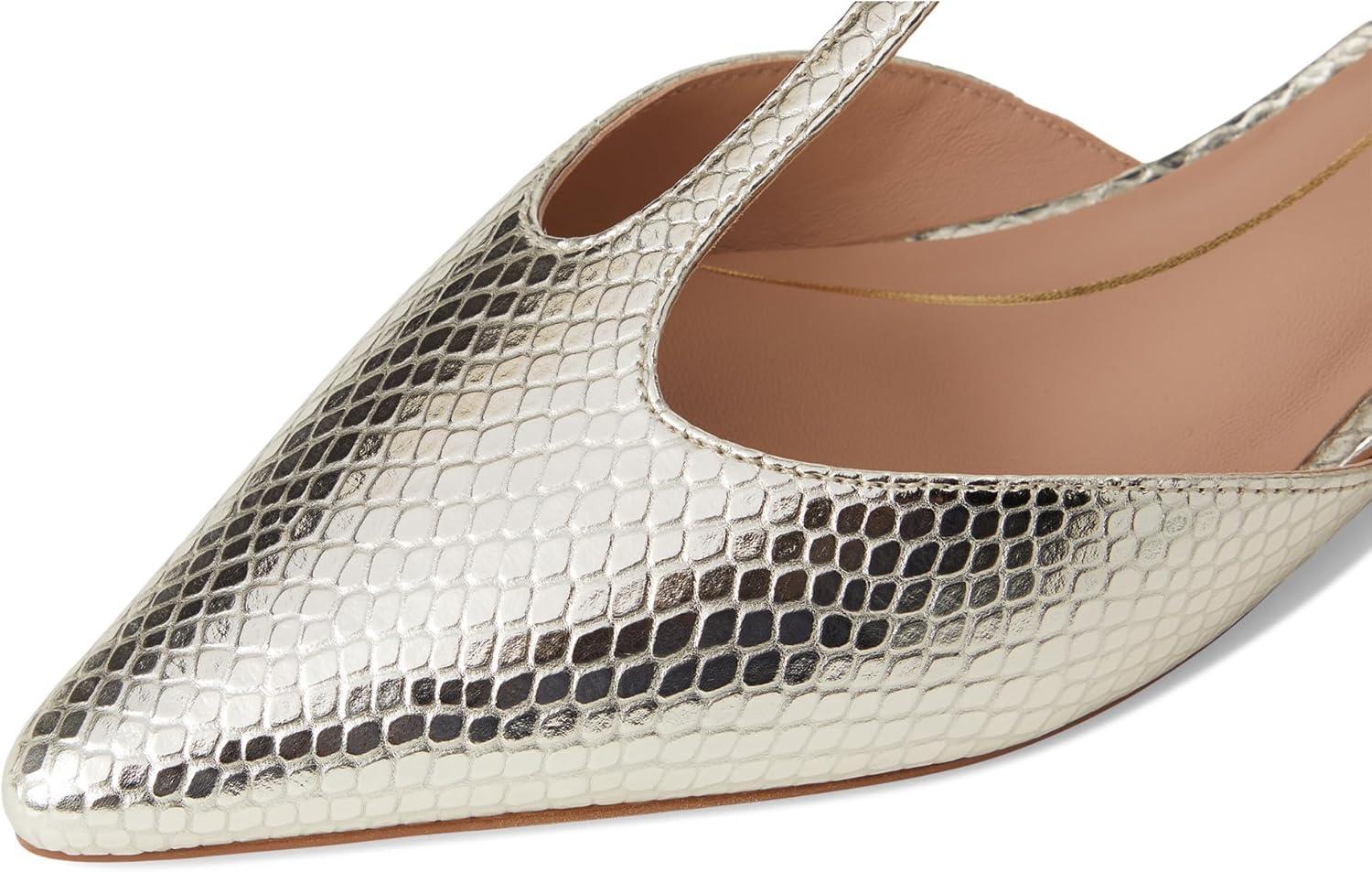 imageCole Haan Womens Marlah TStrap Ballet FlatsGold Snake Prt Lea