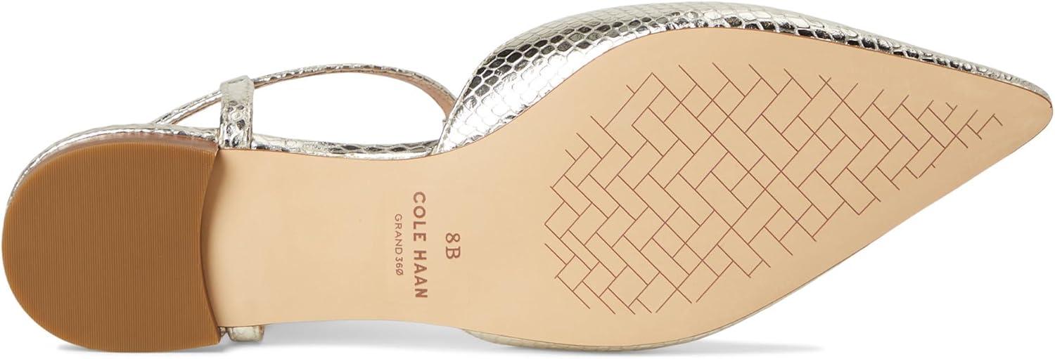 imageCole Haan Womens Marlah TStrap Ballet FlatsGold Snake Prt Lea