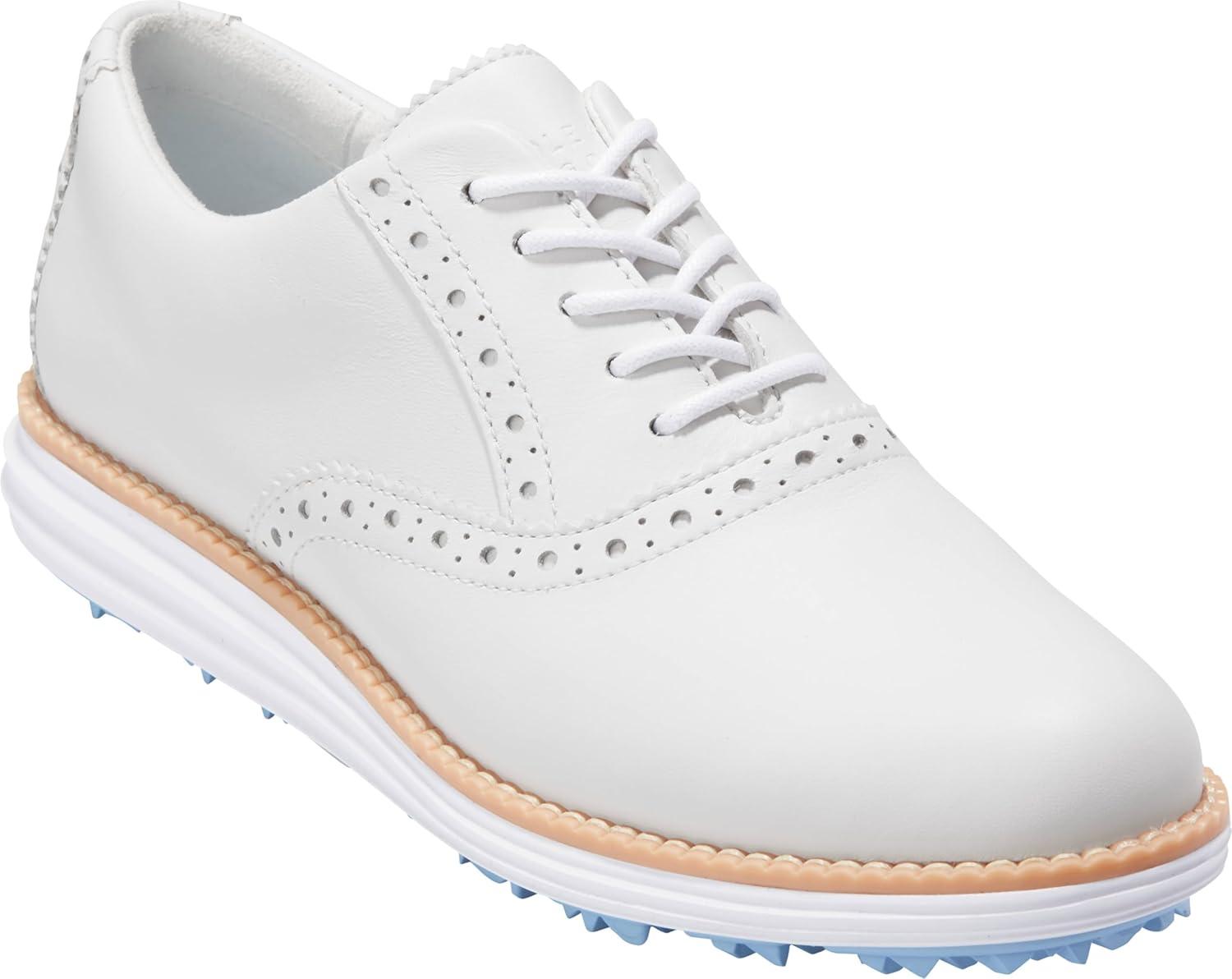 imageCole Haan Womens Original Grand Shortwing Golf OxfordOpt WhtBlue Bell
