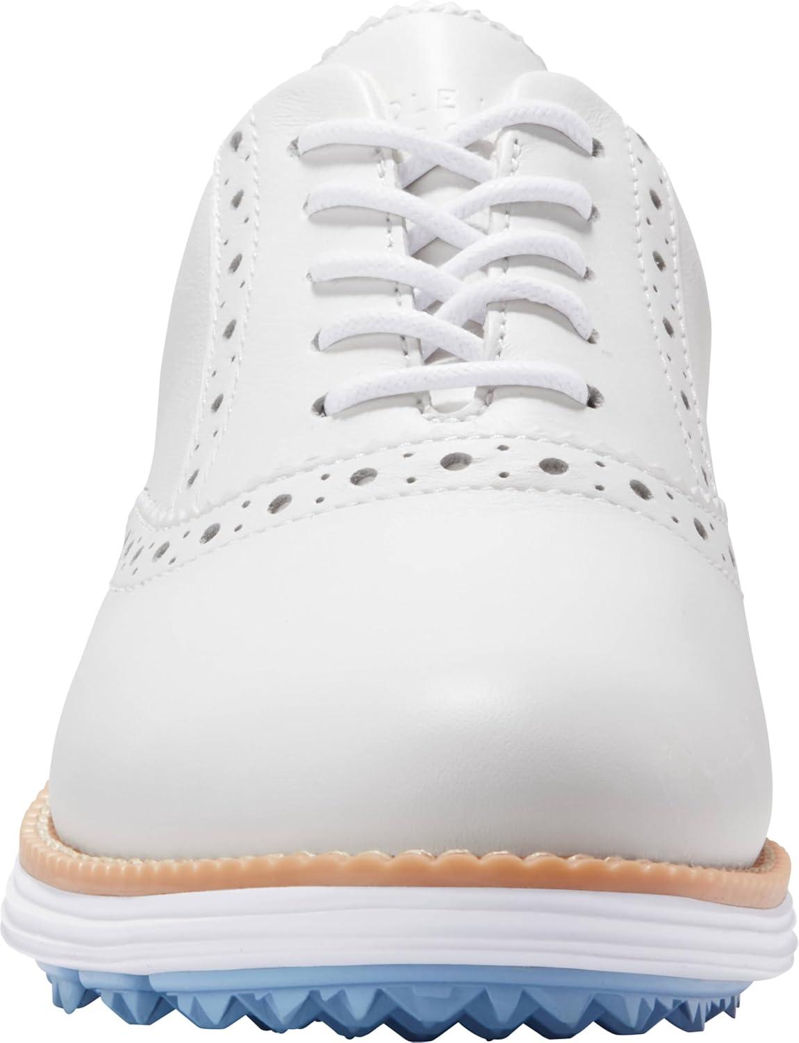 imageCole Haan Womens Original Grand Shortwing Golf OxfordOpt WhtBlue Bell