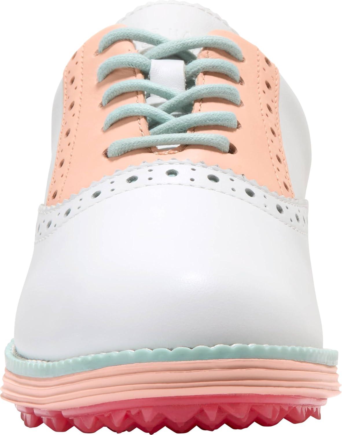 imageCole Haan Womens Original Grand Shortwing Golf OxfordWhtPeach Parfait