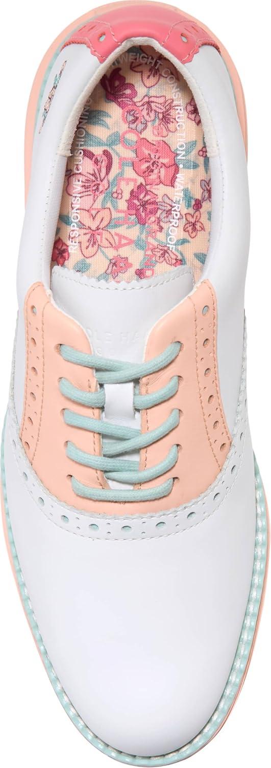 imageCole Haan Womens Original Grand Shortwing Golf OxfordWhtPeach Parfait