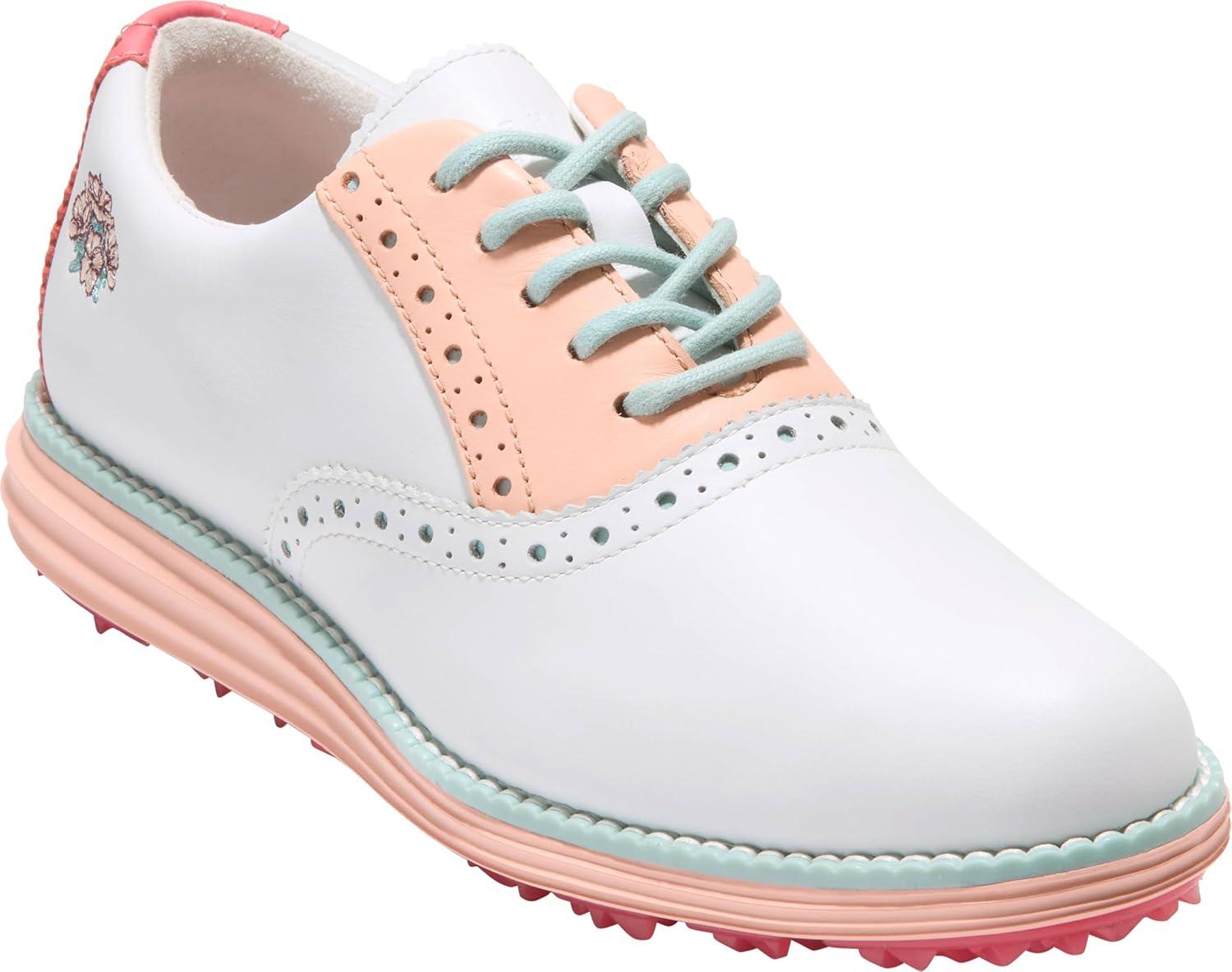 imageCole Haan Womens Original Grand Shortwing Golf OxfordWhtPeach Parfait