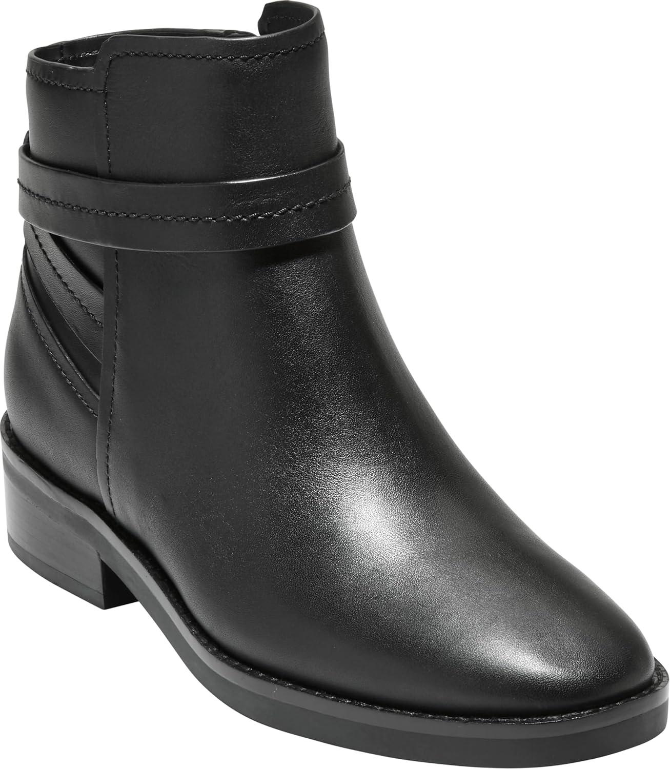 imageCole Haan Womens Rosalyn Ankle Strap BootsBlack Leather Wp