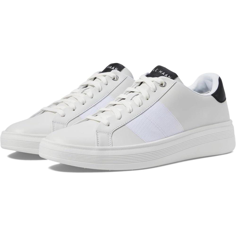 imageCole Haan Mens Grand Crosscourt Modern Perforated SneakersWhiteBlackWhite