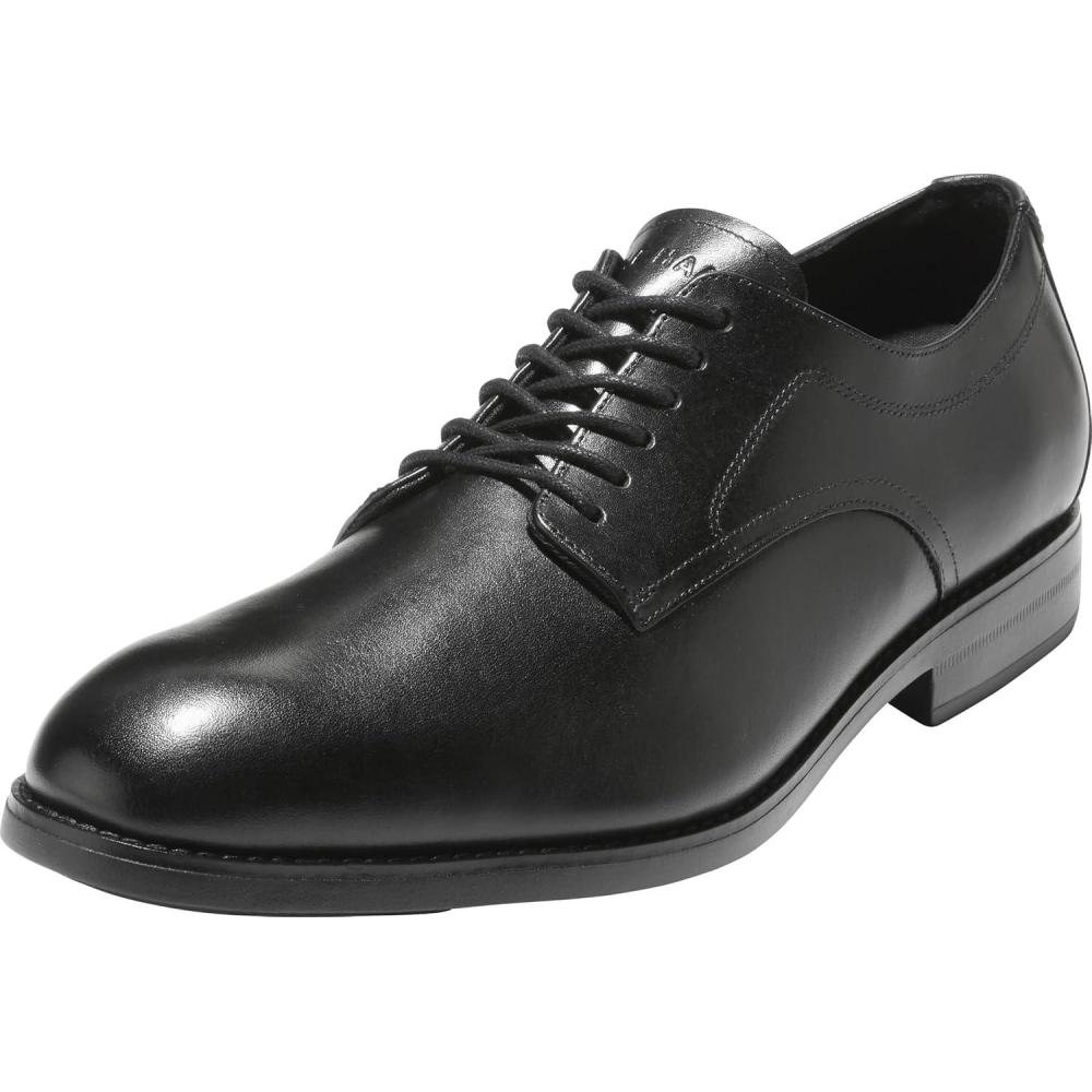 imageCole Haan Mens Harmon Grand Plain Toe OxfordsBlackBlack Wr