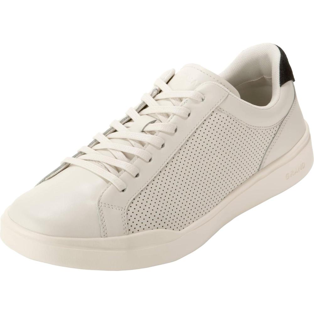 imageCole Haan Mens ShoesGrand Crosscourt Modern Perforated LacetoToe Lightweight Leather SneakerIvryBlkIvry