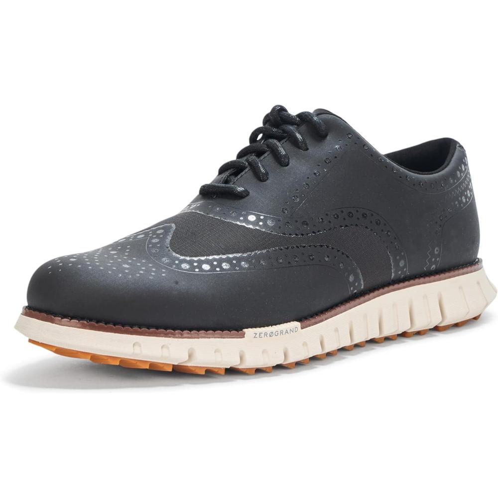 imageCole Haan Mens Zerogrand Remastered No Sew Wingtip Golf SneakerBlackNimbus Cld