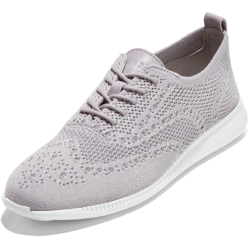 imageCole Haan Womens 2Zerogrand Stitchlite Oxford WinterizedDapple GraySilver Metallic KnitOptic White