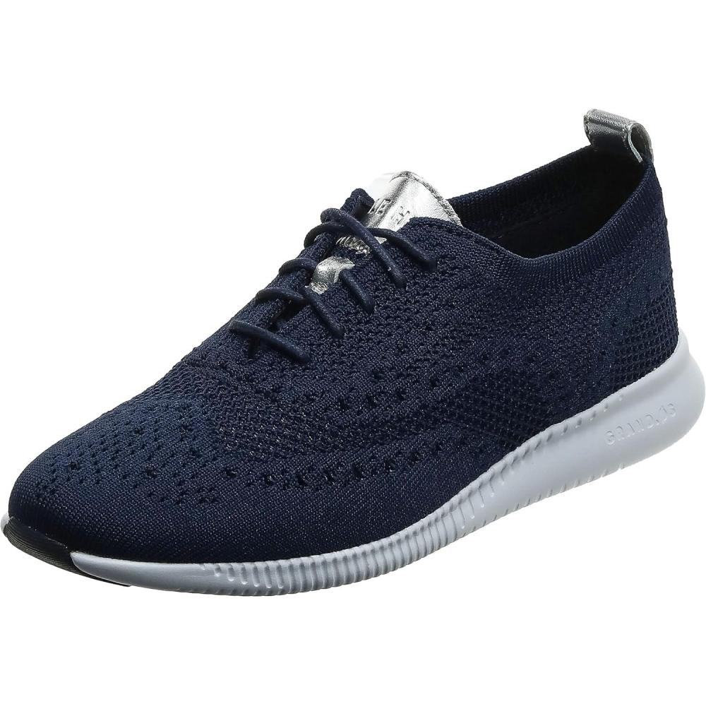imageCole Haan Womens 2Zerogrand Stitchlite Oxford WinterizedMarine Blue KnitArgento