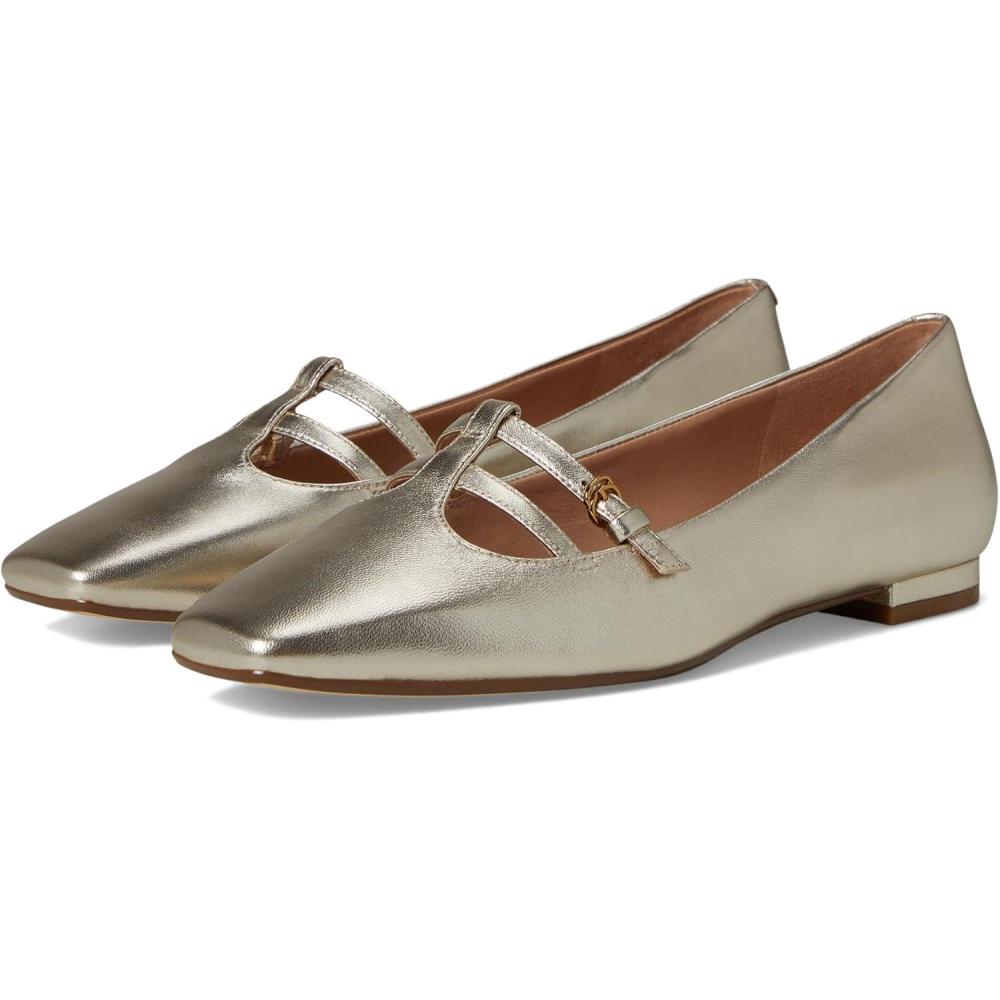 imageCole Haan Womens Brigid TStrap Ballet FlatSoft Gold Leather