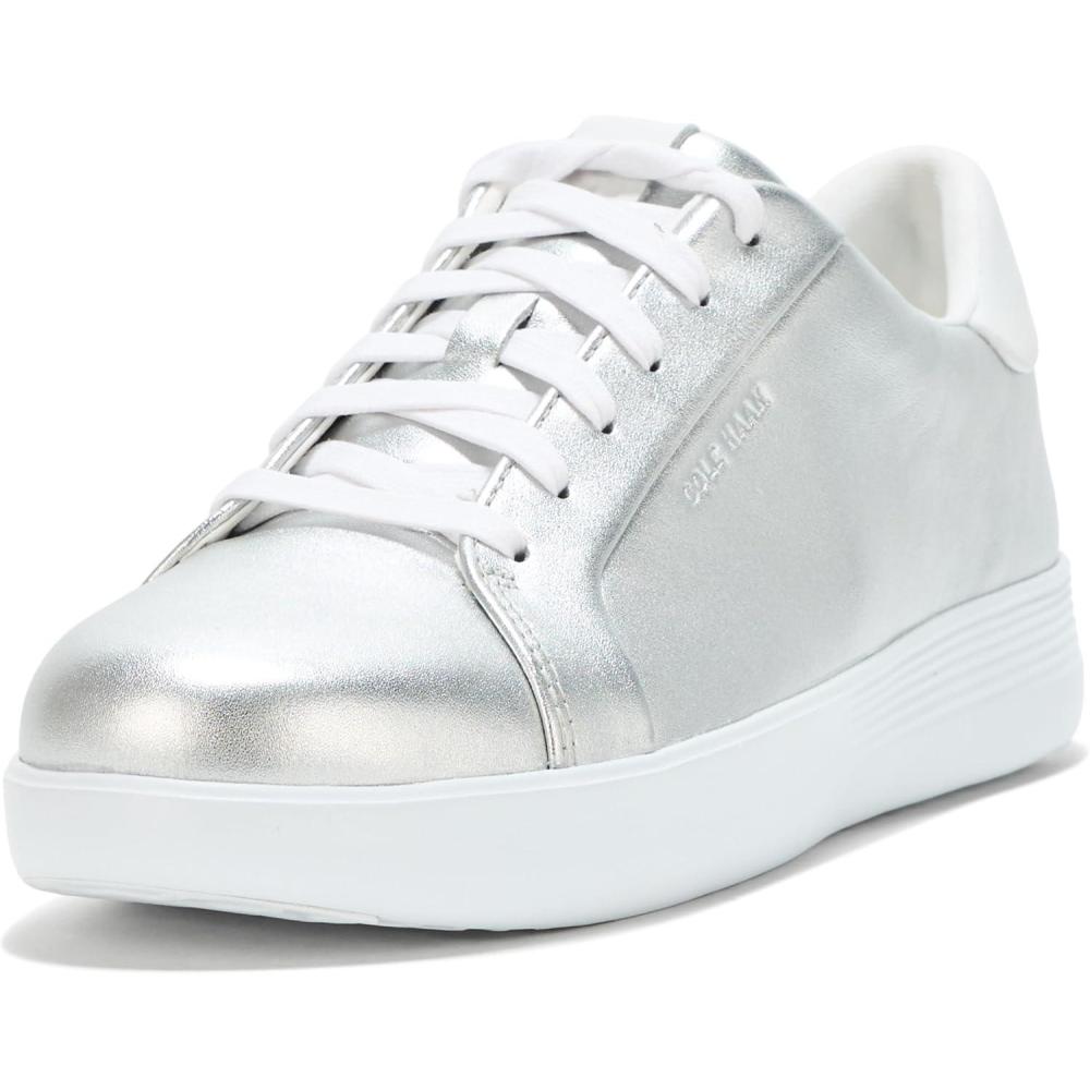 imageCole Haan Womens Grand Crosscourt Joy Platform SneakersSilver MetlcWhite