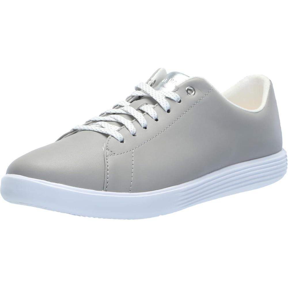 imageCole Haan Womens Grand Crosscourt Leather SneakersDrizzlSilvrWhite