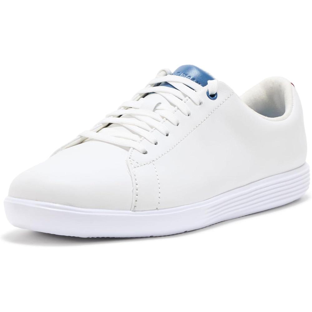 imageCole Haan Womens Grand Crosscourt Leather SneakersWhiteRio Red Sde