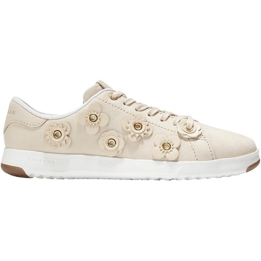 imageCole Haan Womens GrandPro Tennis Leather Lace OX Fashion SneakerBrazilian Sand NubuckBrazilian Sand Leather FlowersOptic White