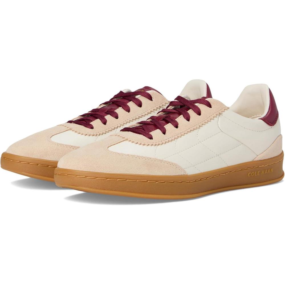 imageCole Haan Womens Grandpro Breakaway SneakersIvoryOpticat SuedeBlack Cherry