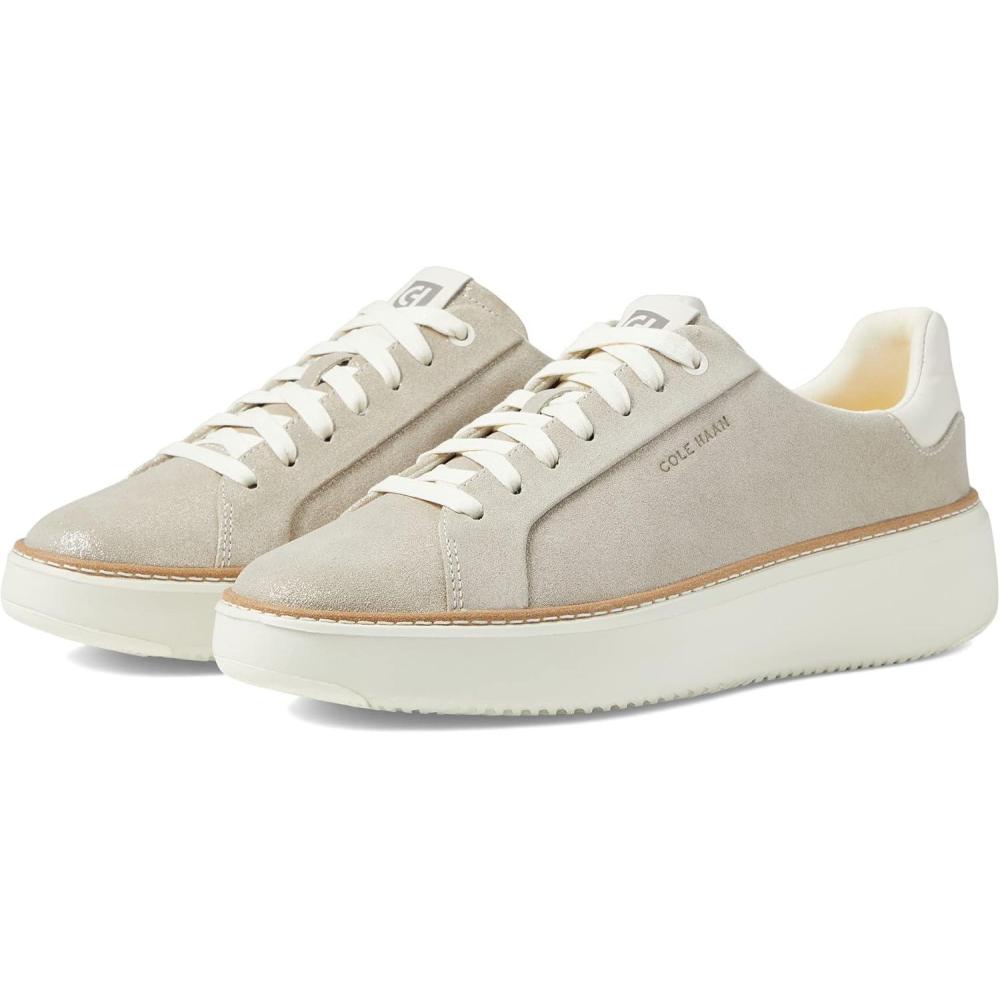 imageCole Haan Womens Grandpro Topspin Waterproof Golf Shoes SneakerDove Metallic Sue