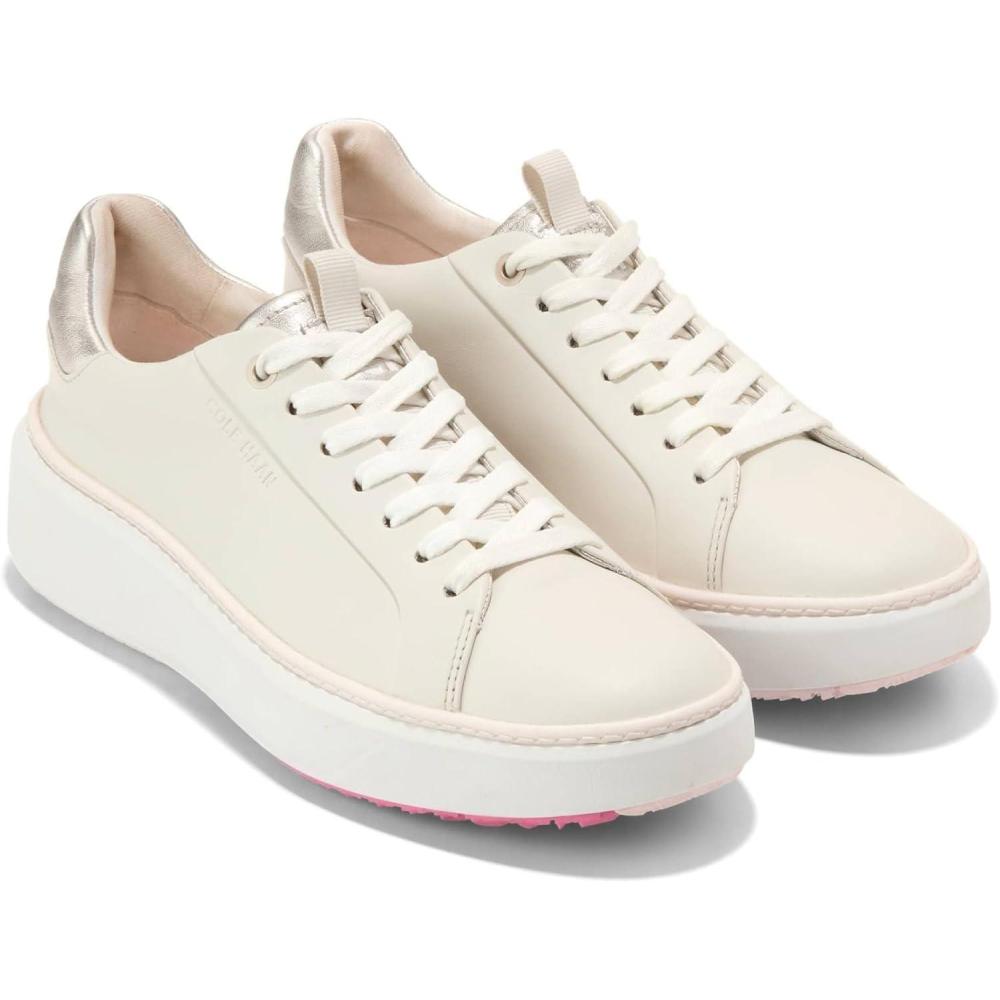imageCole Haan Womens Grandpro Topspin Waterproof Golf Shoes SneakerSilver BirchCarinariaOptic White
