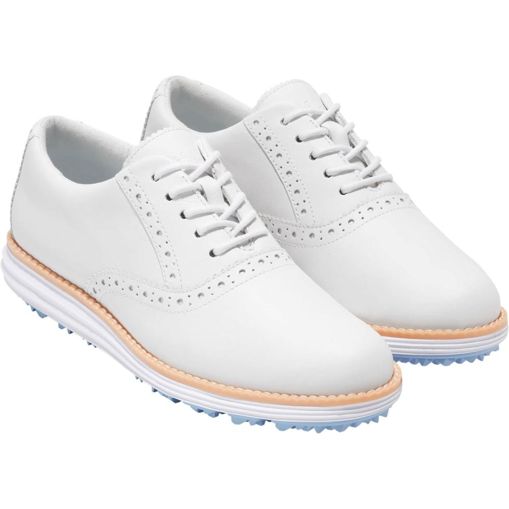 imageCole Haan Womens Original Grand Shortwing Golf OxfordOpt WhtBlue Bell