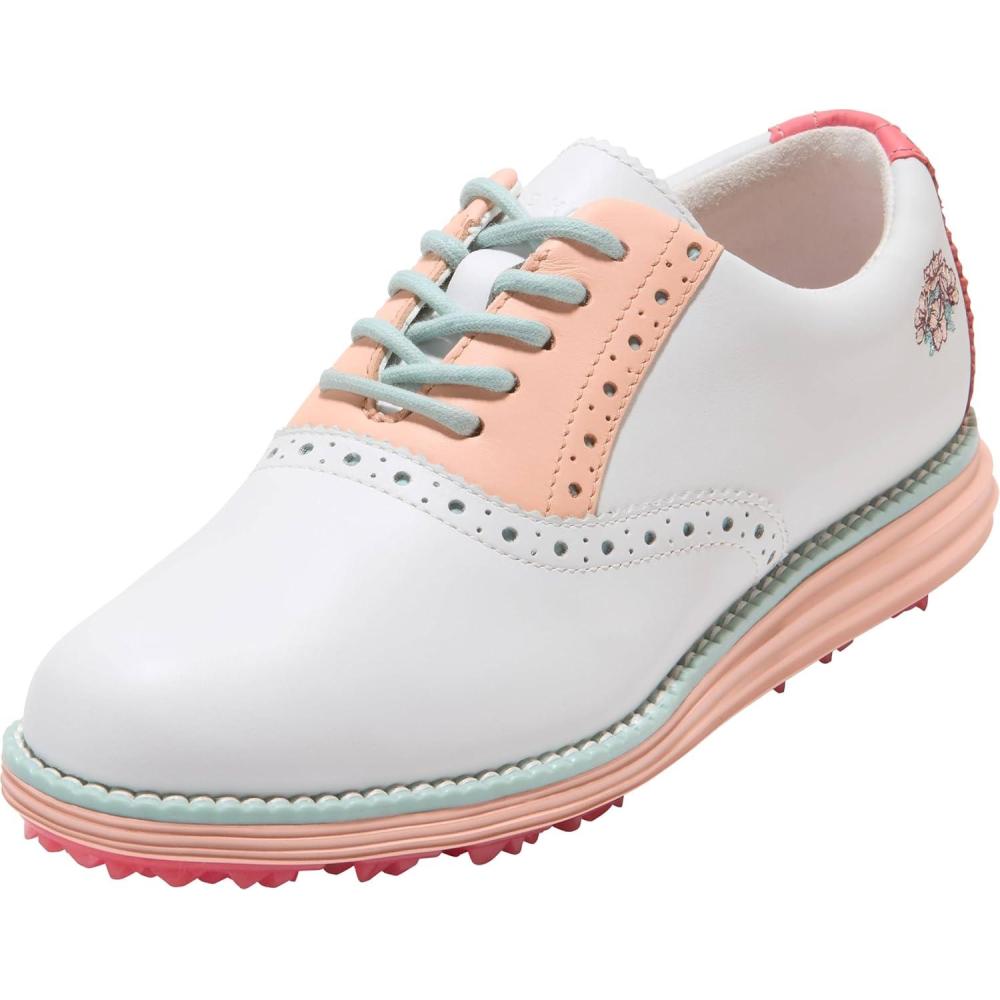 imageCole Haan Womens Original Grand Shortwing Golf OxfordWhtPeach Parfait
