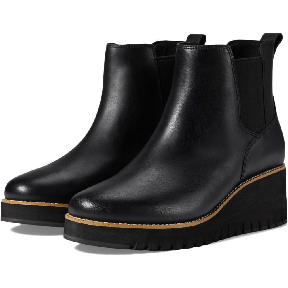imageCole Haan Womens Zerogrand City Wedge Boot Waterproof FashionWp Black Leather