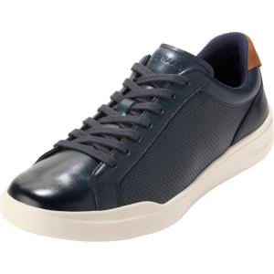 Cole Haan Men’s Shoes-Grand Crosscourt Modern Perforated Lace-to-Toe Lightweight Leather Sneaker(Navy Blzr/Brtsh Tn)