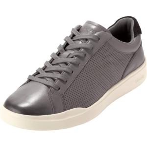 Cole Haan Men’s Shoes-Grand Crosscourt Modern Perforated Lace-to-Toe Lightweight Leather Sneaker(Qt Shade/Blk/Ivry)
