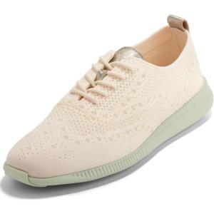 Cole Haan Women’s 2.Zerogrand Stitchlite Oxford Winterized(Ivory Knit/Gold Metalic/Fog Green)