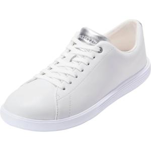 Cole Haan Women’s Grand Crosscourt Leather Sneakers(White/Silver)
