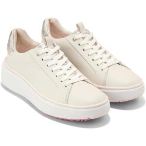 Cole Haan Women’s Grandpro Topspin Waterproof Golf Shoes Sneaker(Silver Birch/Carinaria/Optic White)