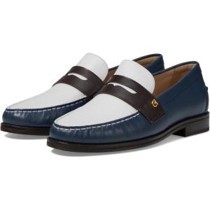 Cole Haan Women’s Lux Pinch Penny Loafer(Ivory/Dark Chocolate/Blue Wing Teal Leather)