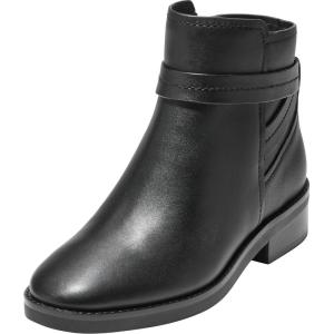 Cole Haan Women’s Rosalyn Ankle Strap Boots(Black Leather Wp)