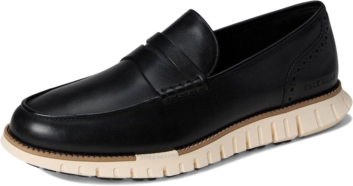 imageCole Haan Mens Zerogrand Remastered Penny LoafersBlackNat TanIvry