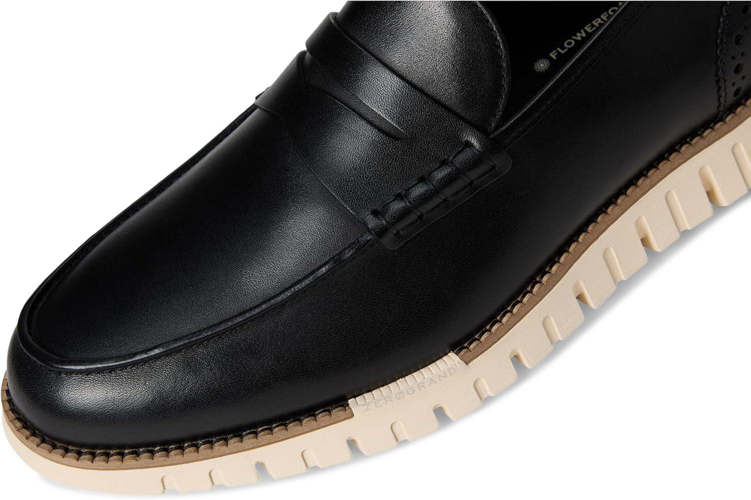 imageCole Haan Mens Zerogrand Remastered Penny LoafersBlackNat TanIvry