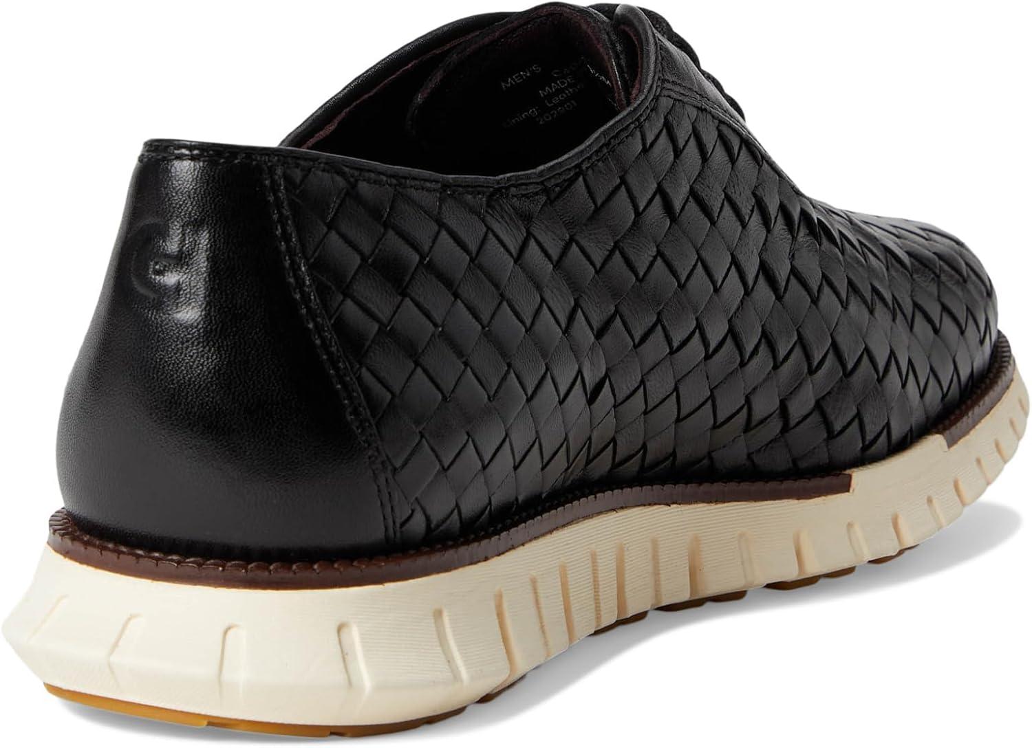 imageCole Haan Mens Zerogrand Remastered Woven OxfordsBlackDk NatIvry