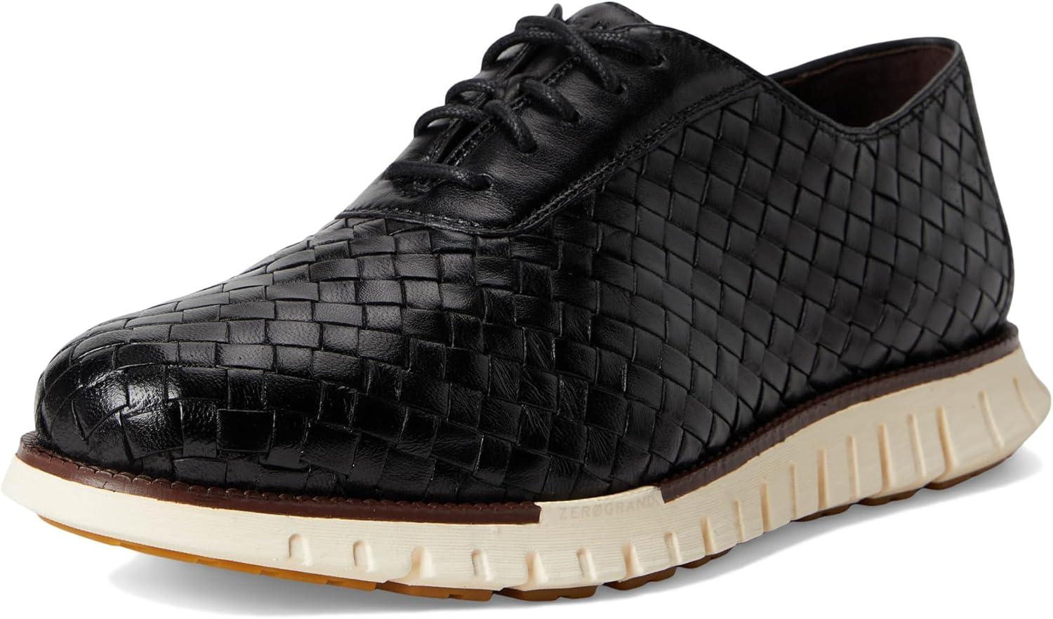imageCole Haan Mens Zerogrand Remastered Woven OxfordsBlackDk NatIvry