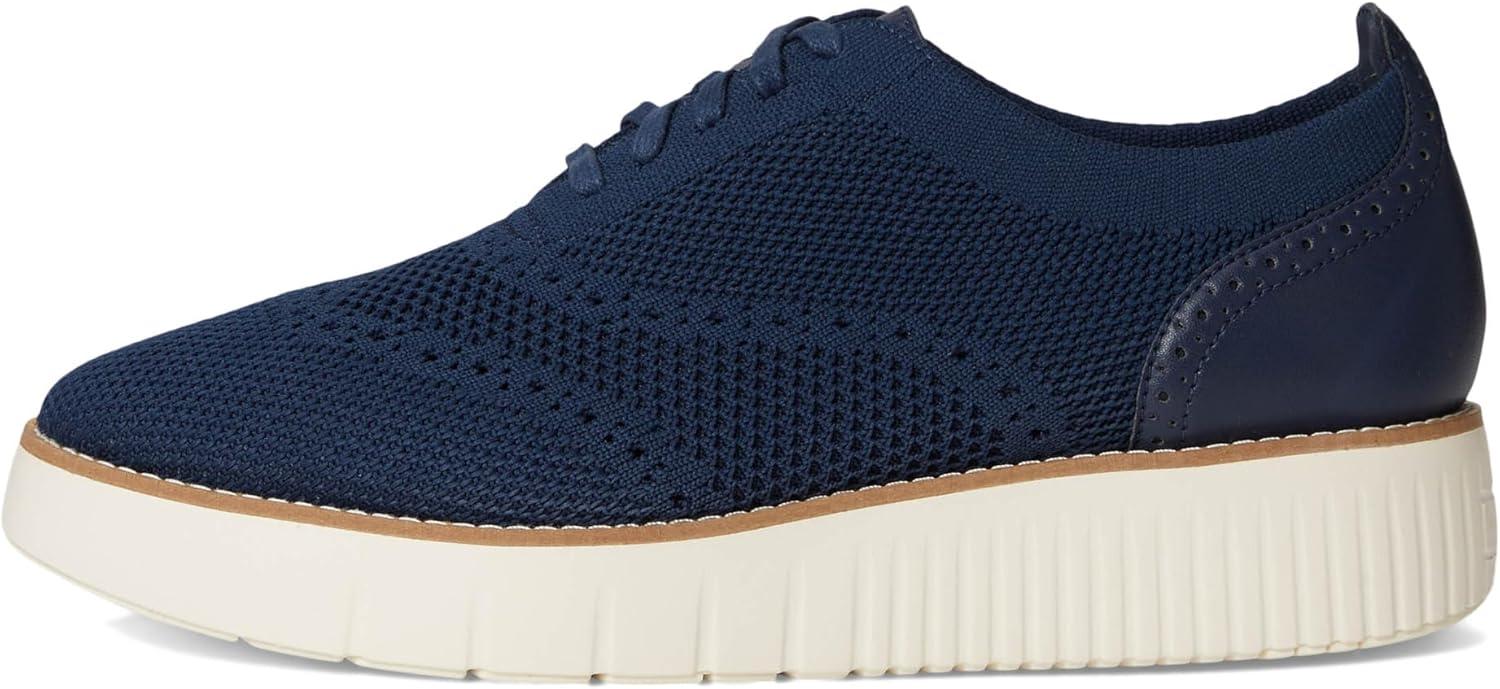 imageCole Haan Womens Grand City Platform Stitchlite OxfordsNavy KnitIvory