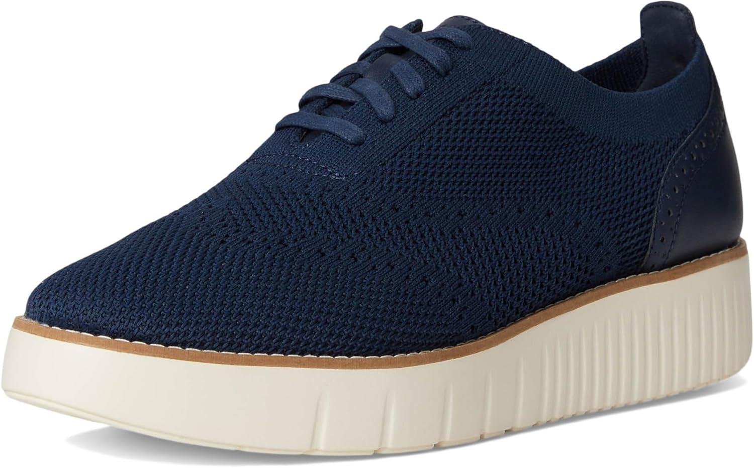 imageCole Haan Womens Grand City Platform Stitchlite OxfordsNavy KnitIvory