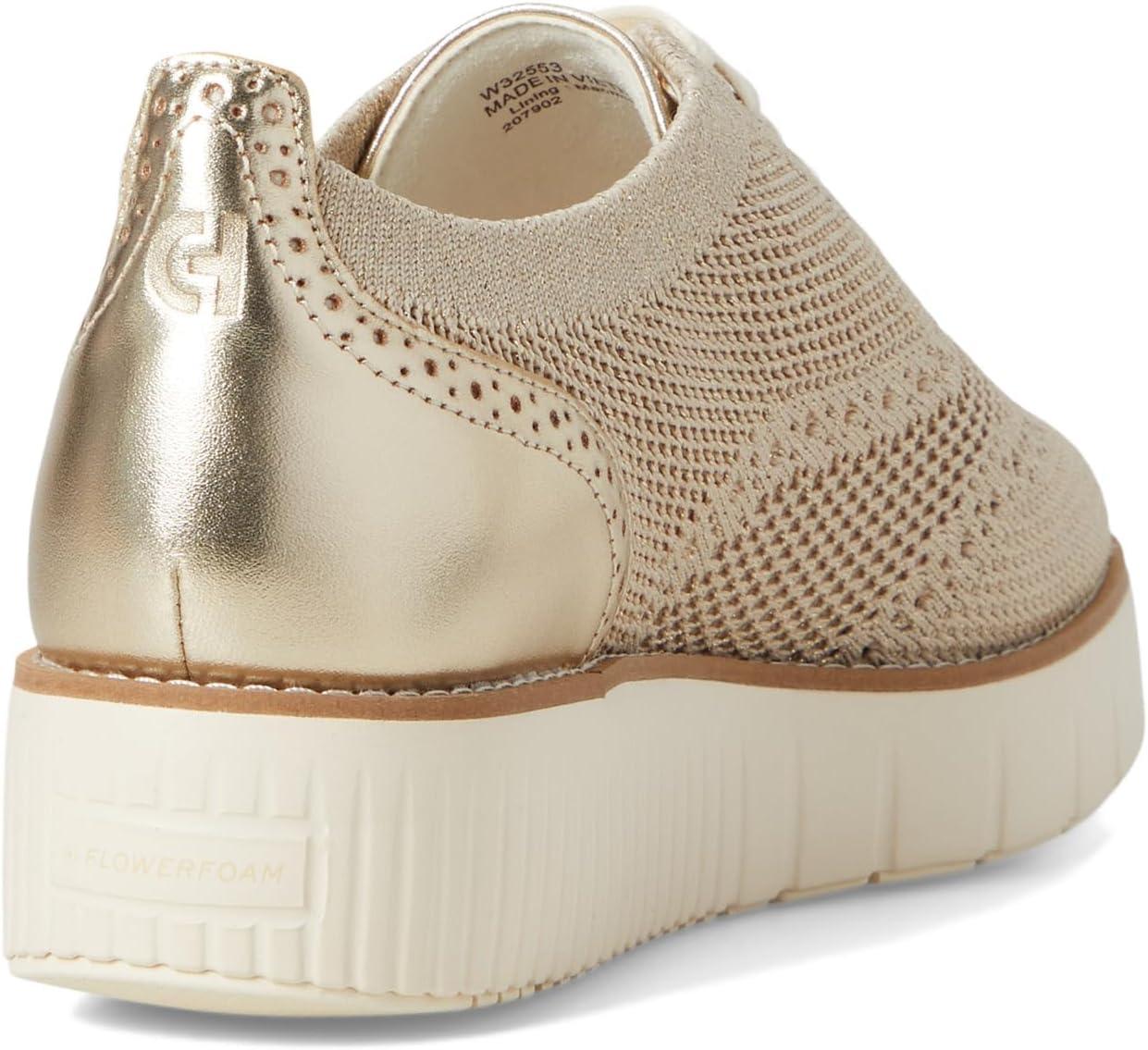 imageCole Haan Womens Grand City Platform Stitchlite OxfordsRyeGold KntIvry