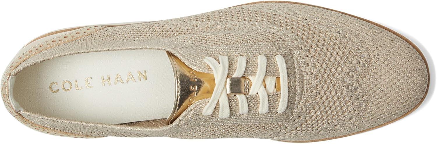 imageCole Haan Womens Grand City Platform Stitchlite OxfordsRyeGold KntIvry