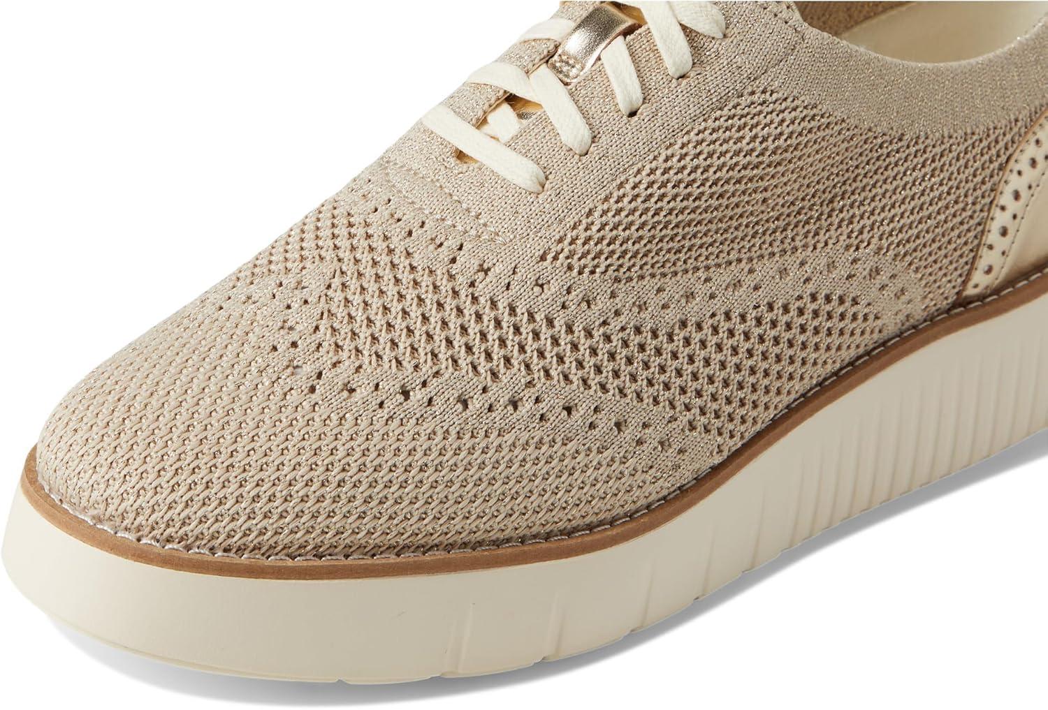 imageCole Haan Womens Grand City Platform Stitchlite OxfordsRyeGold KntIvry