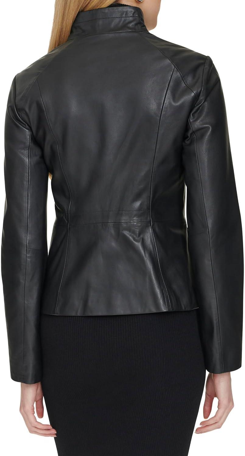 imageCole Haan Womens Long Sleeve Moulded Collar Classic JacketBlack
