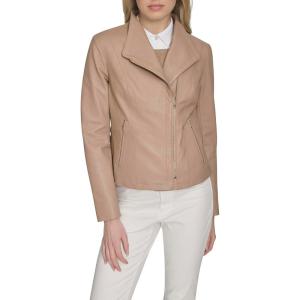 Cole Haan Women’s Long Sleeve Moulded Collar Classic Jacket(Almond)