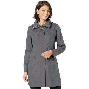 Cole Haan Women’s Packable Hooded Rain Jacket with Bow(Gunmetal)