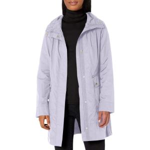 Cole Haan Women’s Packable Hooded Rain Jacket with Bow(Lavender)