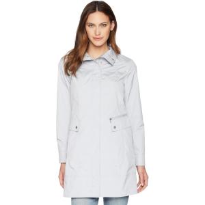 Cole Haan Women’s Packable Hooded Rain Jacket with Bow(Mist)