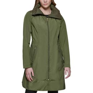 Cole Haan Women’s Travel Packable Rain Jacket(Olive)