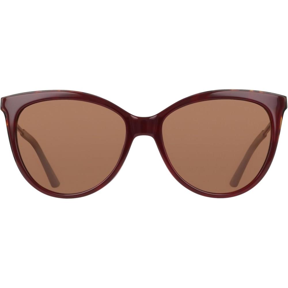 imageCOLE HAAN Womens CH7088 Polarized Cat Eye Sunglasses Burgundy 5616140