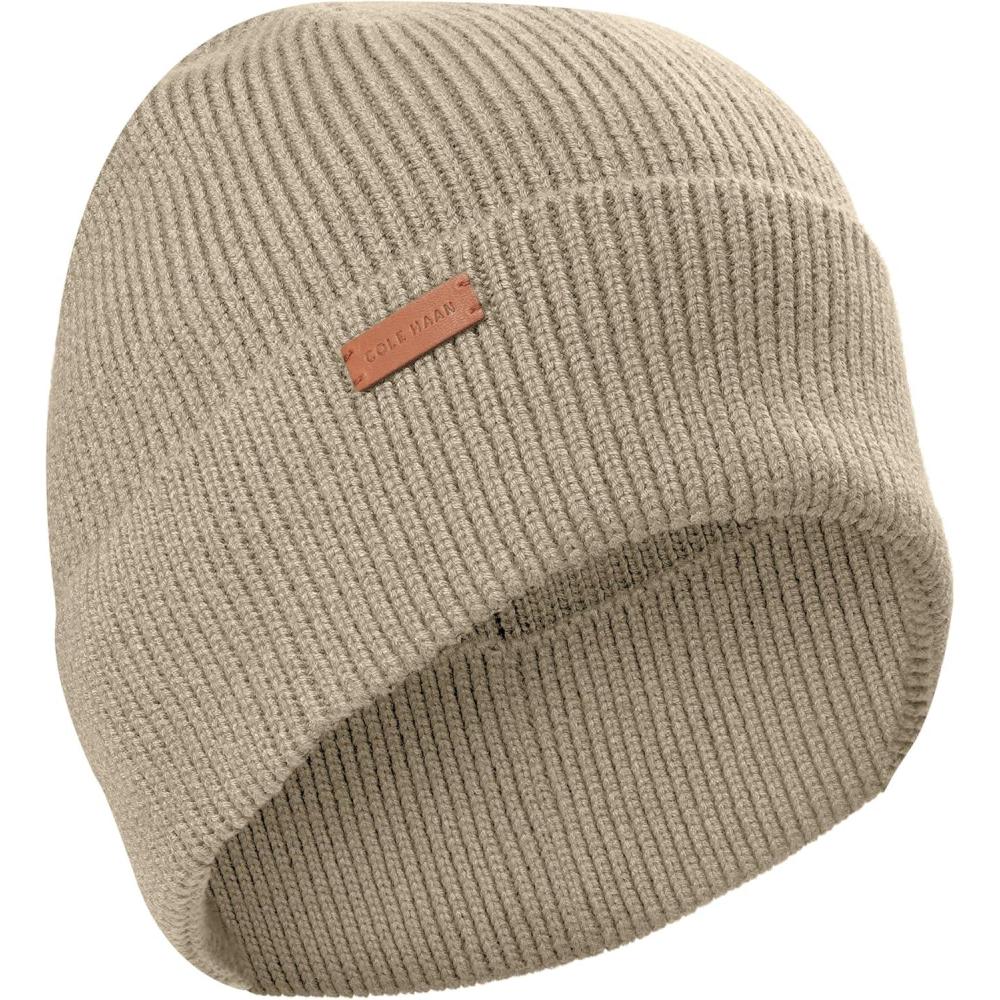 imageCole Haan Heritage Rib Cuff Wool Beanie HatOxford Tan