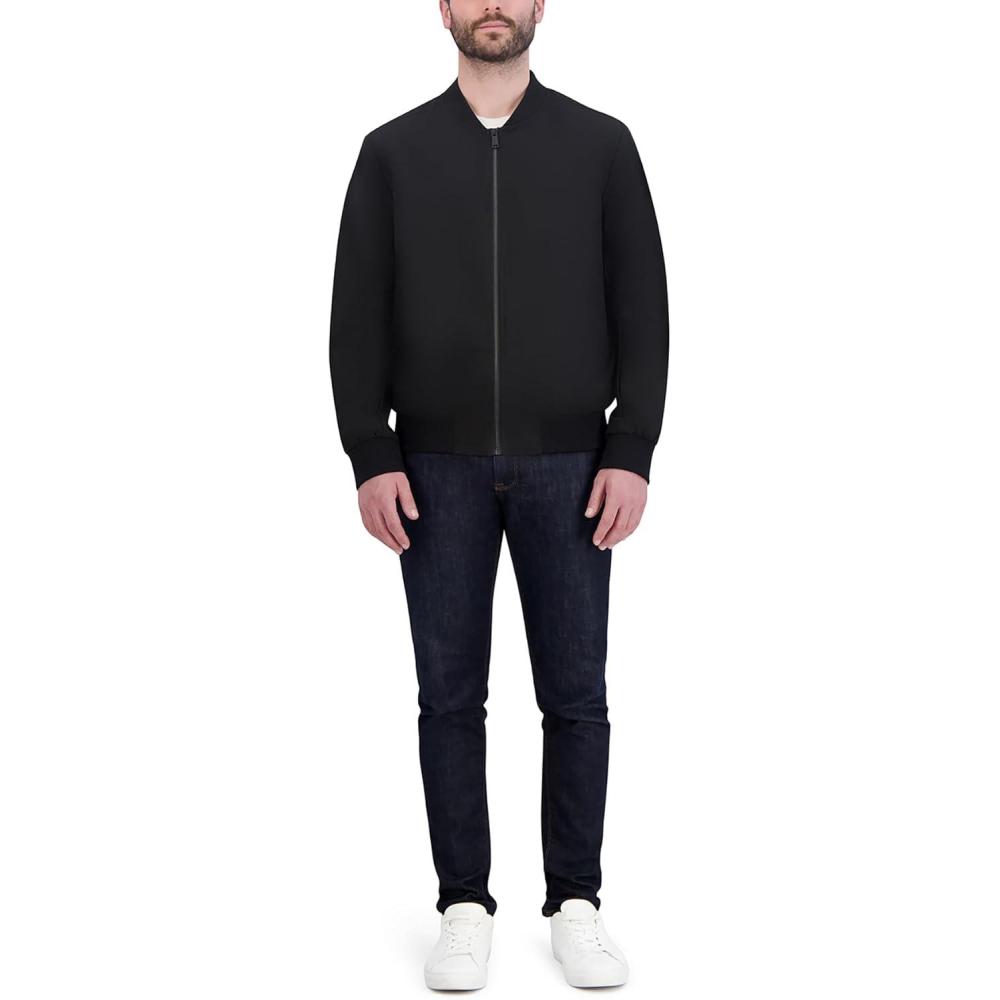 imageCole Haan Mens Comfortable Casual Classic Soft Rain CoatBlack